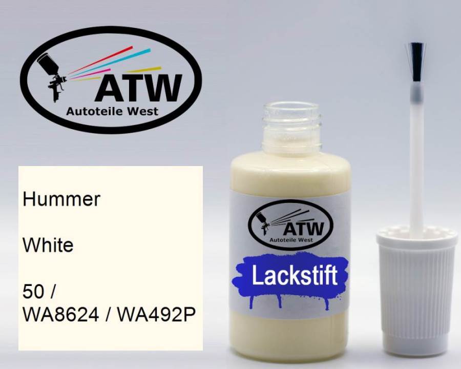 Hummer, White, 50 / WA8624 / WA492P: 20ml Lackstift, von ATW Autoteile West.